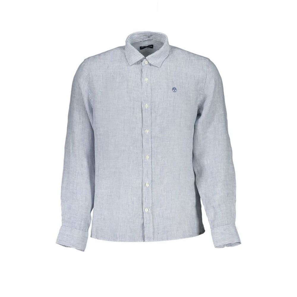 North Sails Blue Linen Men Men's Shirt